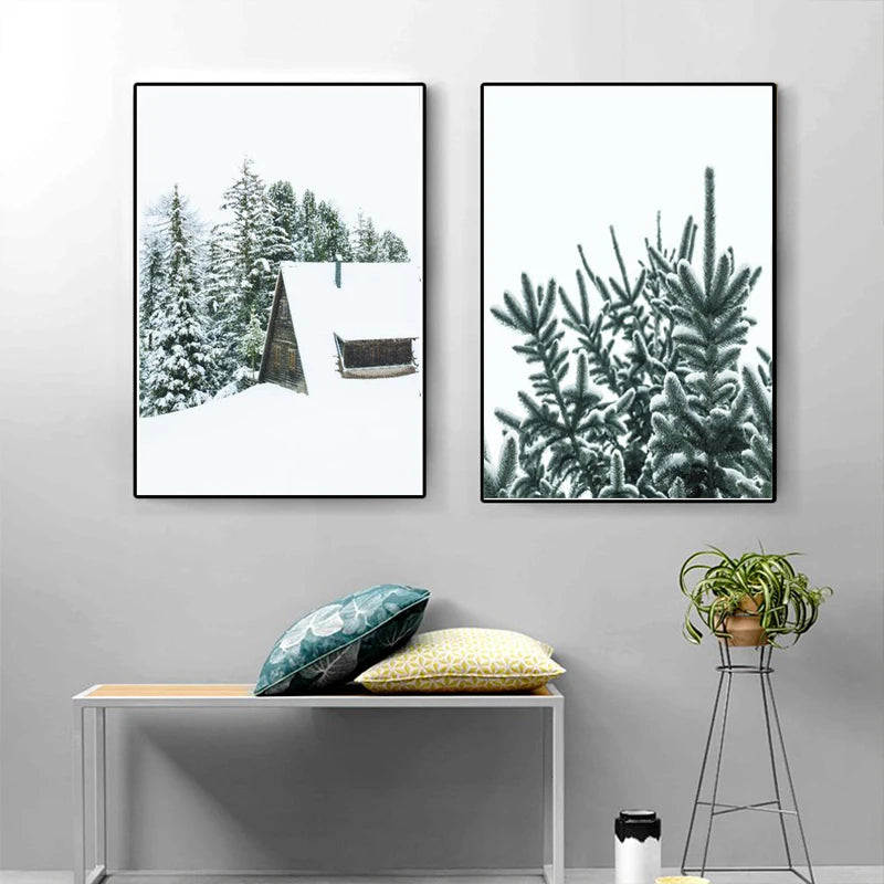 Nordic Moose Posters and Prints Winter Animal Snow Wall Art Forest