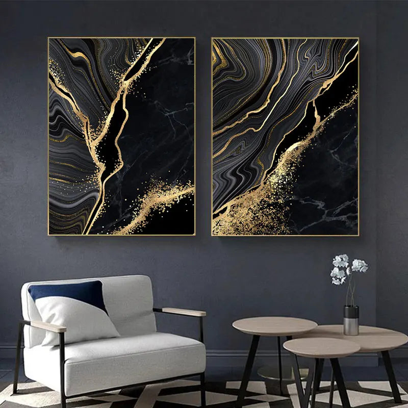 Abstract Art Print Wall Art Decor Black White