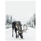 Nordic Moose Posters and Prints Winter Animal Snow Wall Art Forest