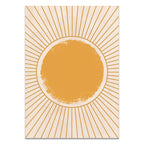 Boho Wall Art Canvas Painting Sun Moon Plants