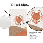 Abstract Landscape Sun and Moon Scene Boho