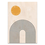 Boho Wall Art Canvas Painting Sun Moon Plants