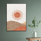 Abstract Landscape Sun and Moon Scene Boho