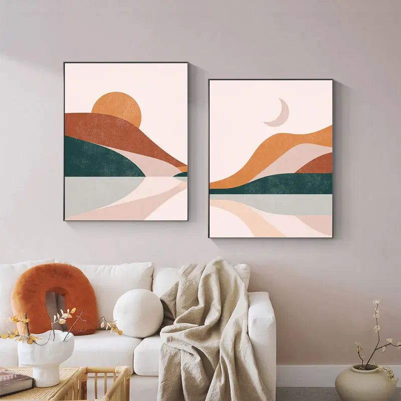Norév Nordic Boho Decor Poster Abstract Color Block Landscape
