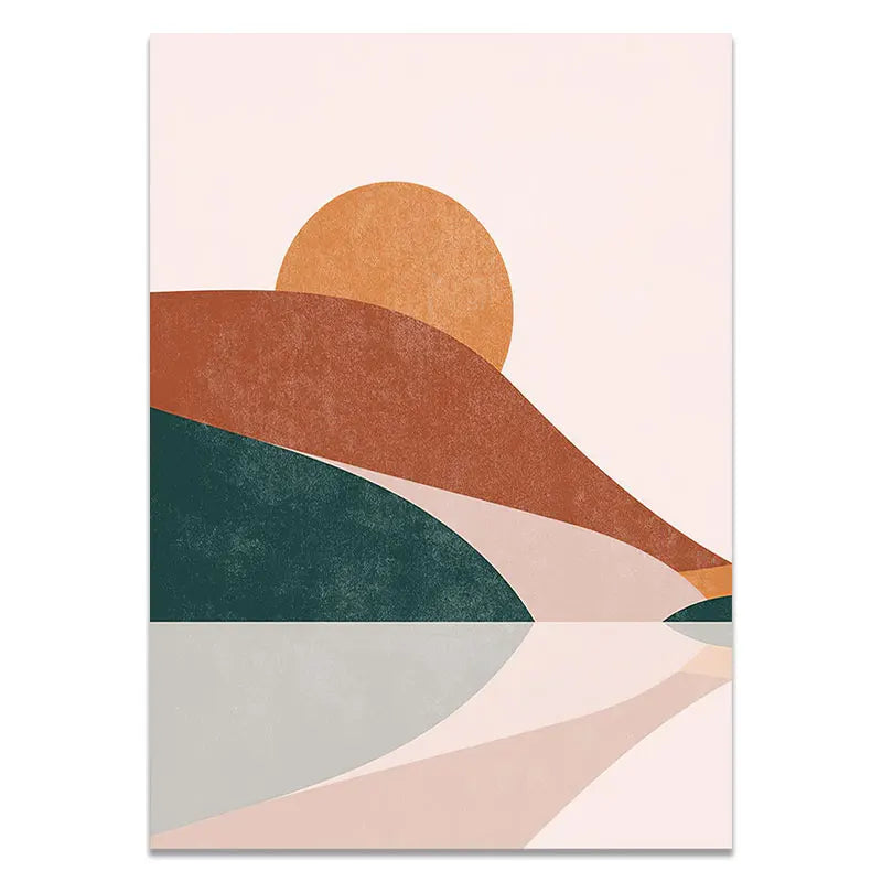 Norév Nordic Boho Decor Poster Abstract Color Block Landscape