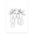 Abstract Women Line Drawing Nordic Poster&Prints Modern