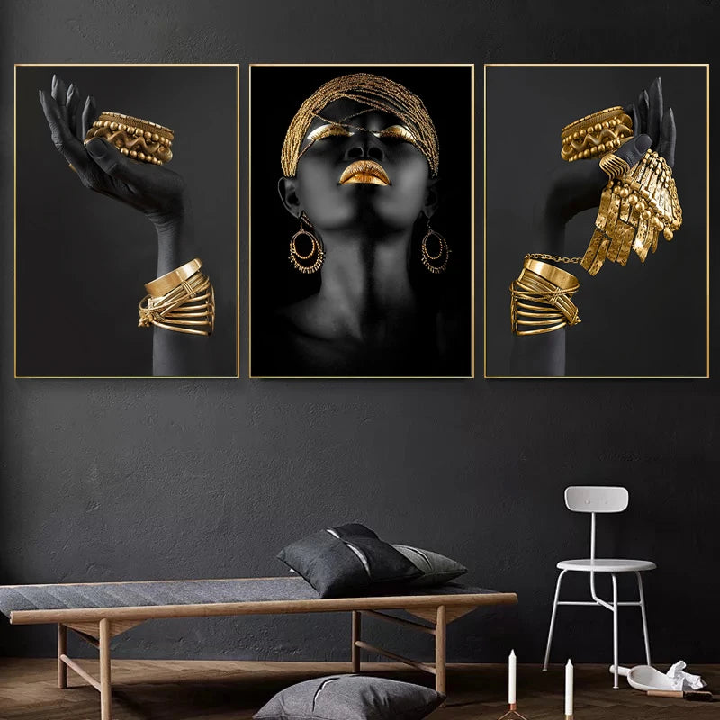 African Woman Wall Painting Art Posters