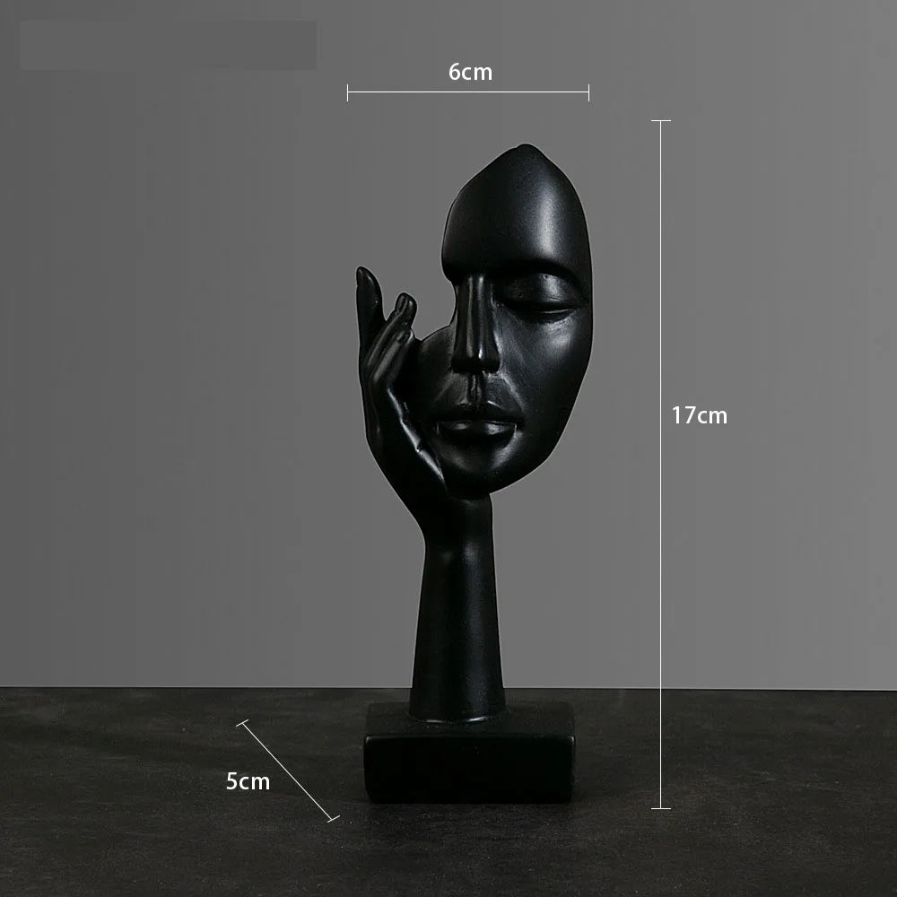 Norév Resin Abstract Mask Statues European Miniature