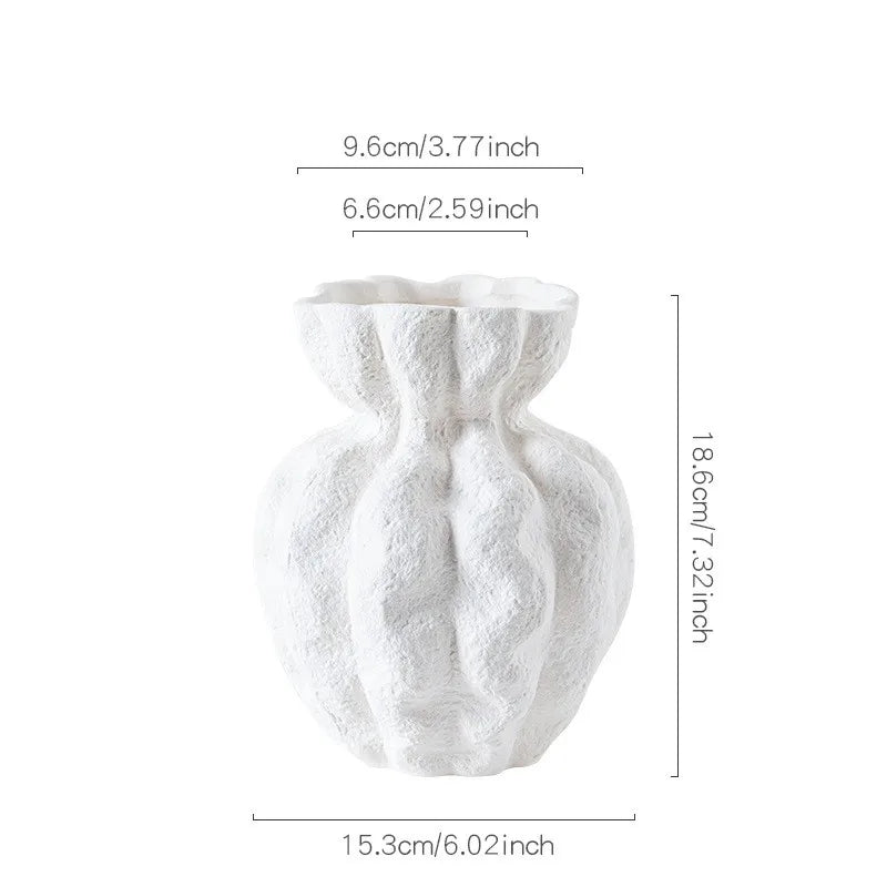 Norév Nordic White Ceramic Vase Centerpiece Ornament