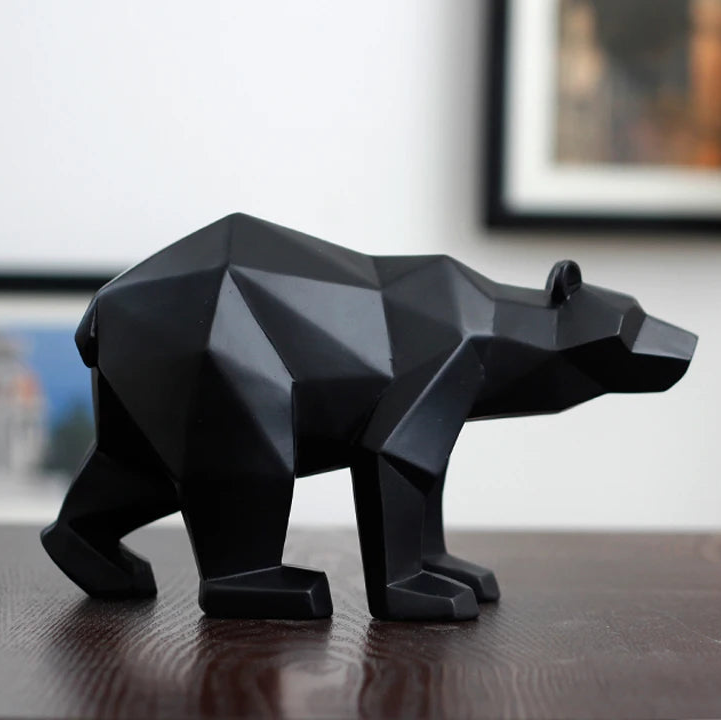 Norév Bear Sculpture Geometric Resin Polar Bear