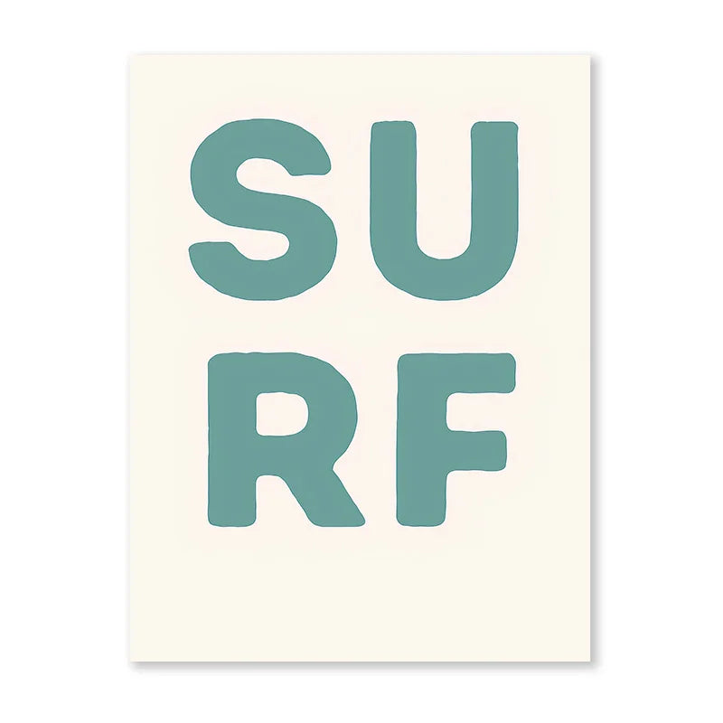 Nordic Minimalist Poster Surfing Sun Waves Print
