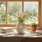 Norév Ocean Conch Shape Vase Simple Beige Ceramic