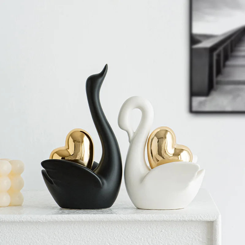 Guérip Swan Couple Love Sculptures