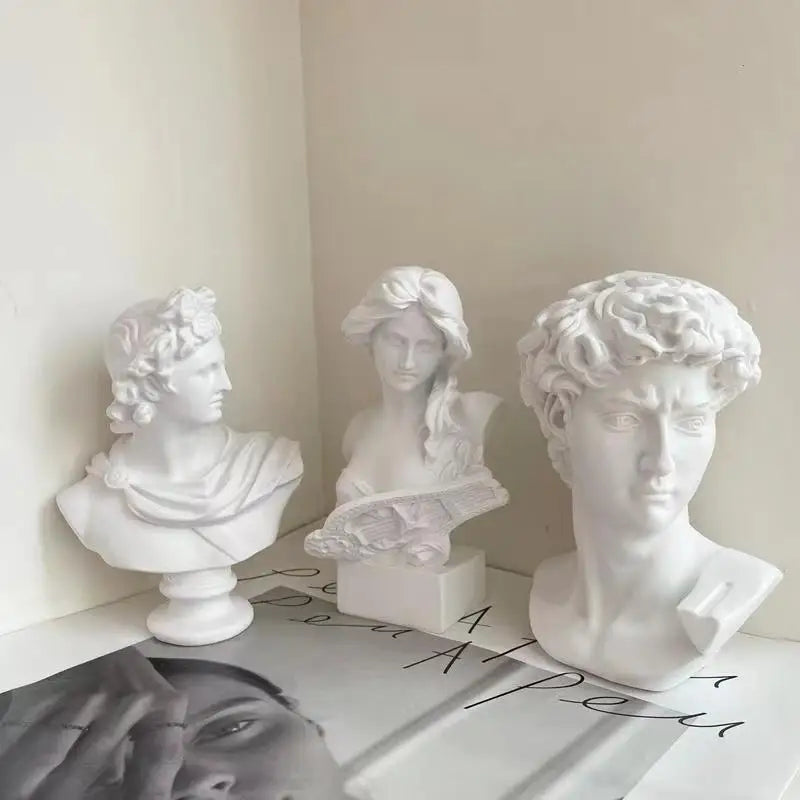 Norév  David Statue Head Portraits Mini Gypsum Michelangelo