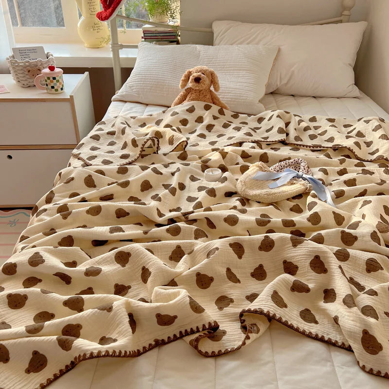 Printed Cotton Muslin Throw Blanket