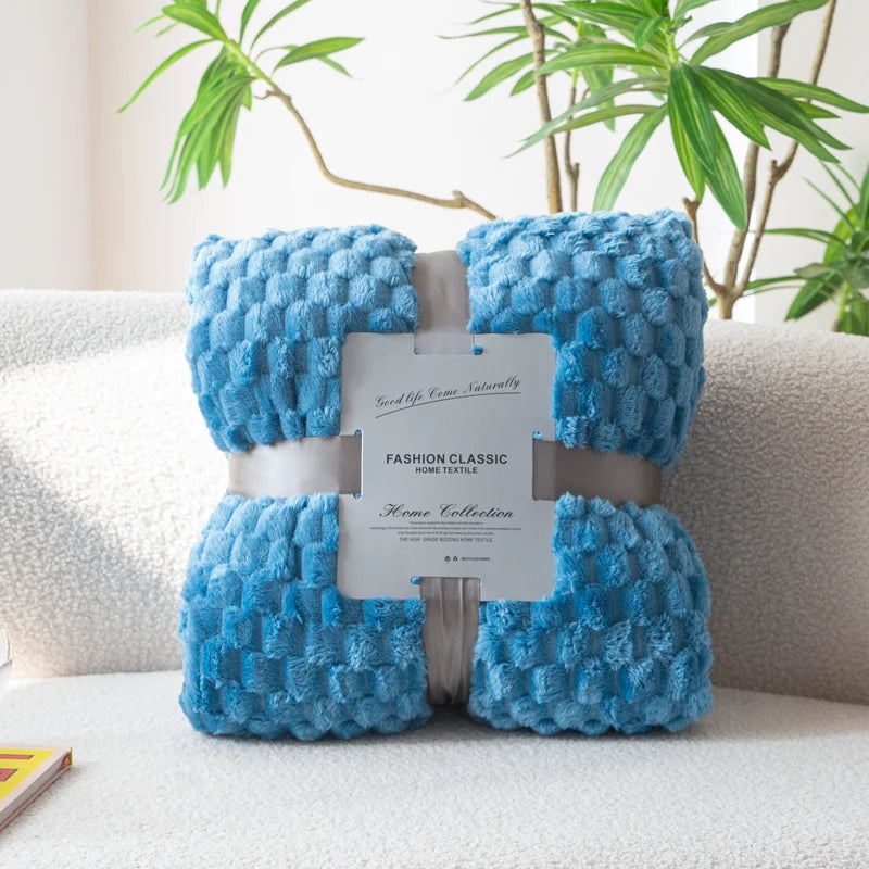 Textured Flannel Throw Blanket