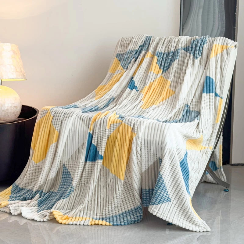 Geometric Flannel Throw Blanket