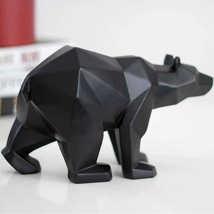Norév Bear Sculpture Geometric Resin Polar Bear