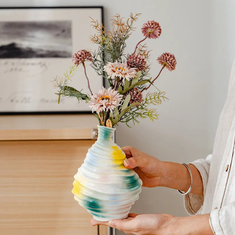 Norév Modern Wavy Ceramic Vase Abstract Boho Nordic