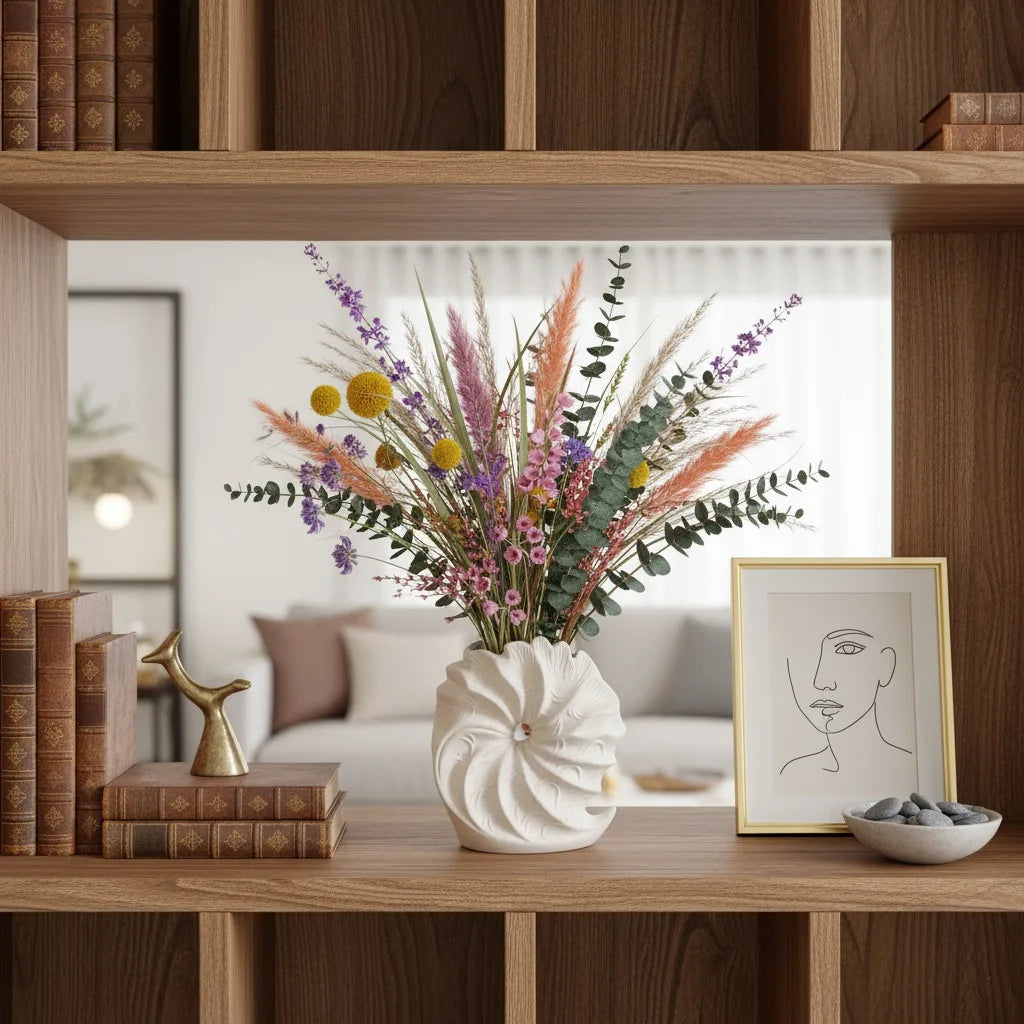 Norév Ocean Conch Shape Vase Simple Beige Ceramic