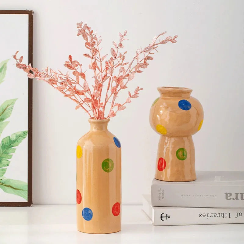 Norév Ceramic Vase Beige Pop Art