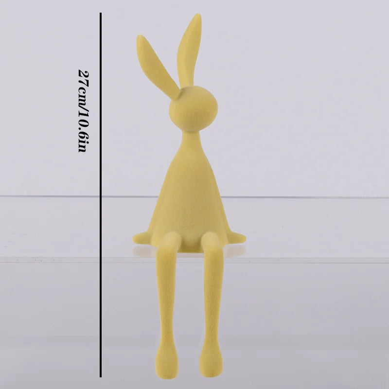Norév Nordic Home Decorate Flocking Rabbit Statue Christmas Room Decor