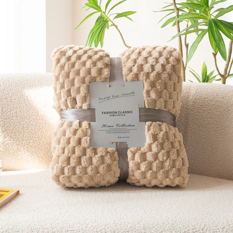 Textured Flannel Throw Blanket