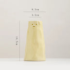 Norév Cream Yellow Ceramic Bud Vase with Funny Face