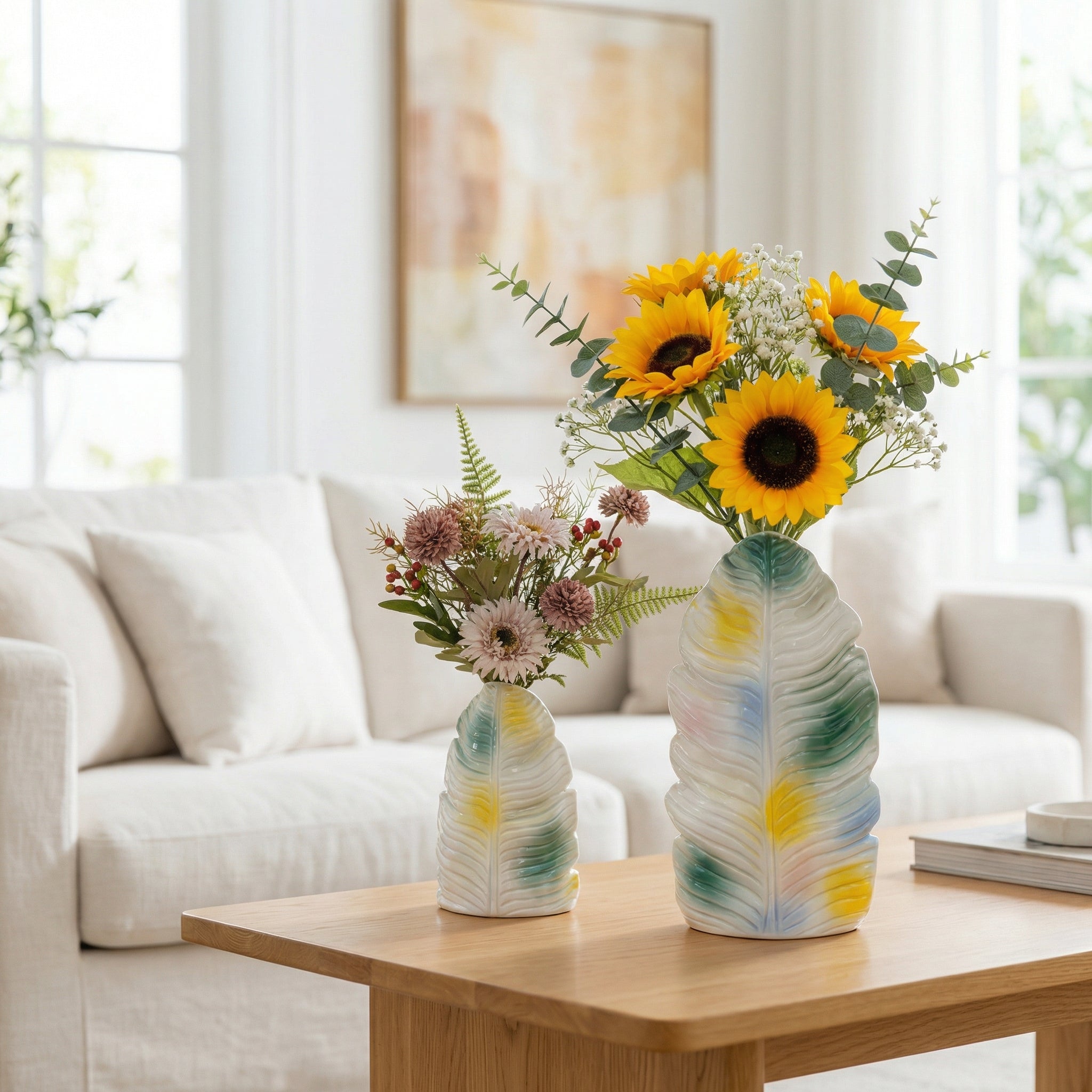 Banana Leaf Ceramic Vase