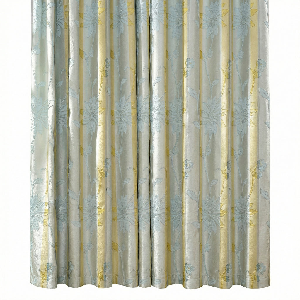 Lotus Jacquard Botanical Curtain Panel